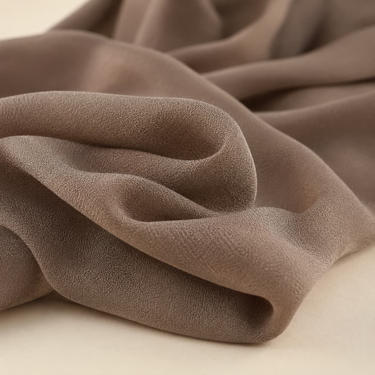 Crepe fabric — Structured, matte-finish weave with body and texture — a favourite for tailored pieces and abaya panels.